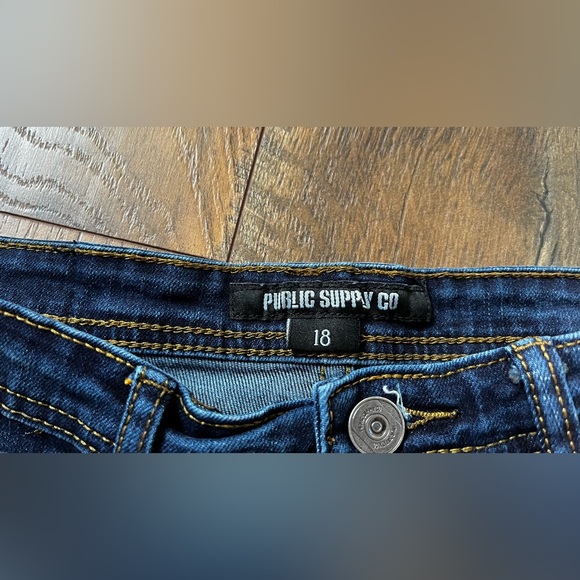 Boy’s Jeans Public Supply Co Skinny Fit Stretch, Ripped Dark  Blue Size 18 - Picture 2 of 9